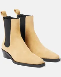 Proenza Schouler Chelsea Boots Bronco aus Veloursleder Beige