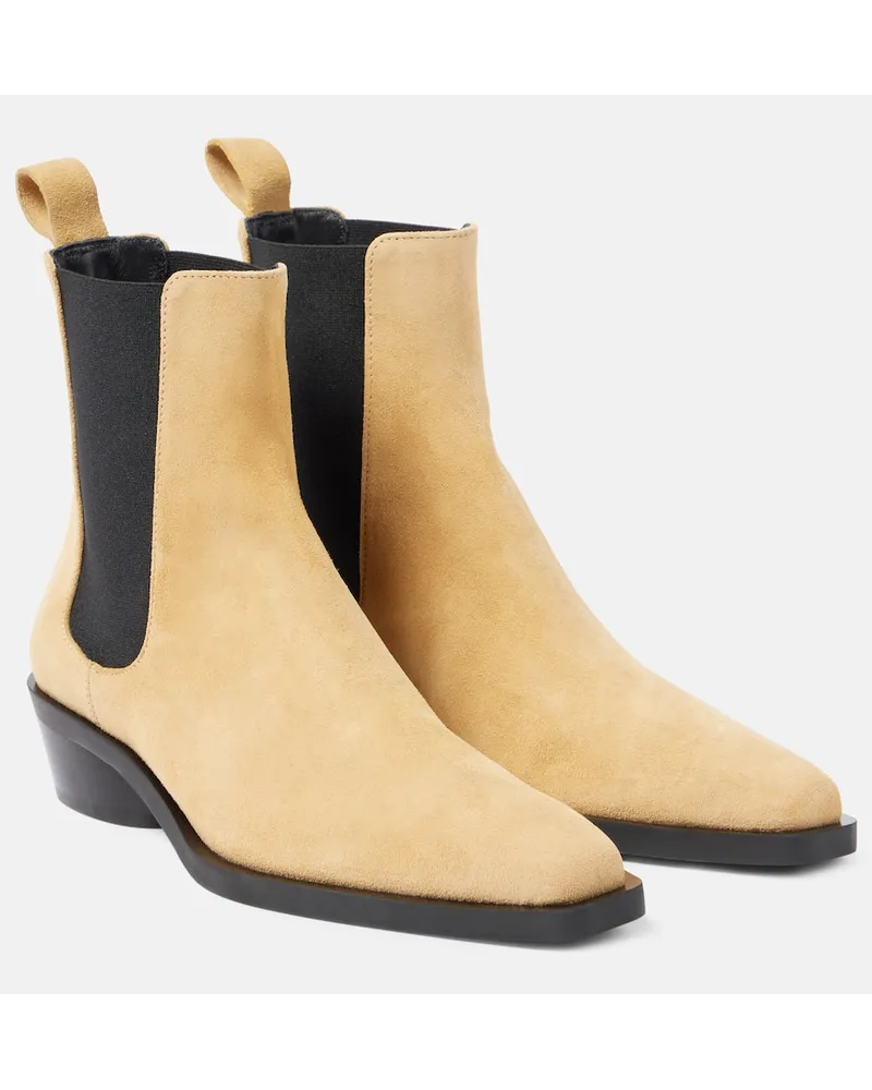 Proenza Schouler Chelsea Boots Bronco aus Veloursleder Beige