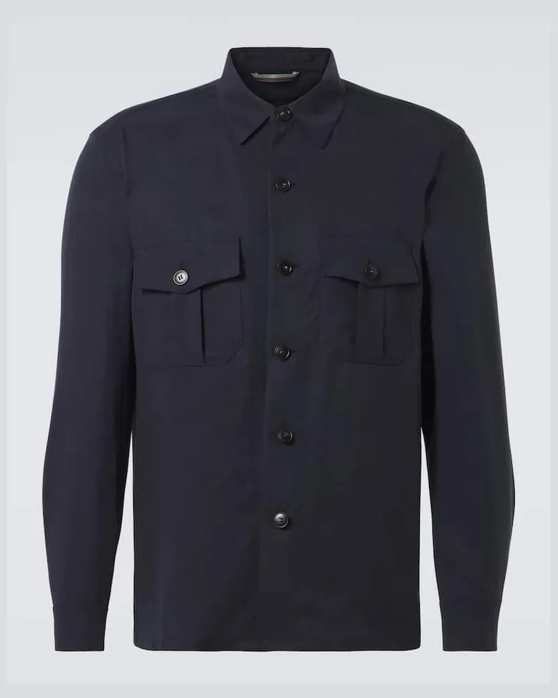 Canali Hemdjacke Blau