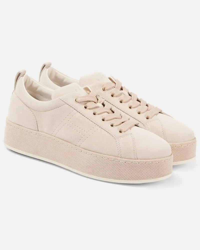 Hogan Plateau-Sneakers H681 aus Veloursleder Beige