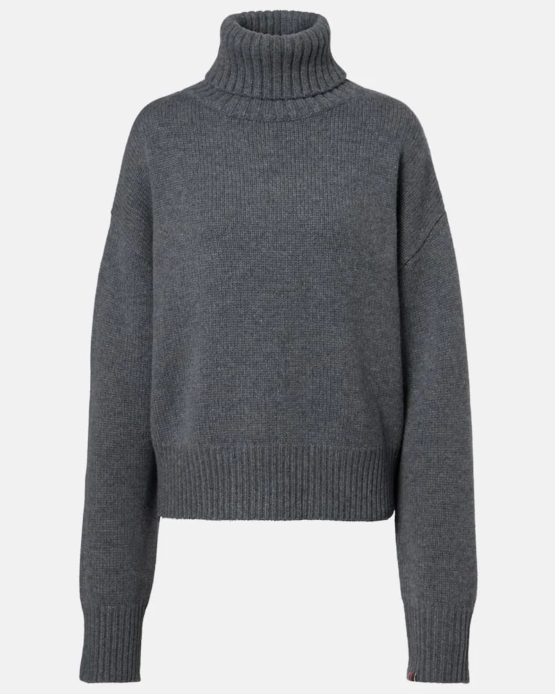 extreme cashmere Rollkragenpullover N°434 Crop Xtra Grau