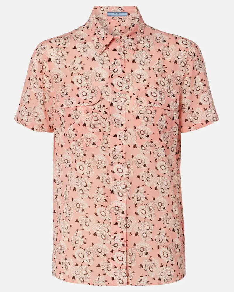 Prada Hemd aus einem Seidengemisch Rosa