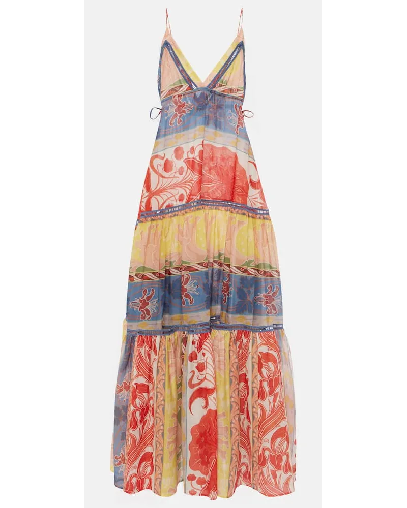 Etro Bedrucktes Maxikleid aus Baumwolle und Seide Multicolor
