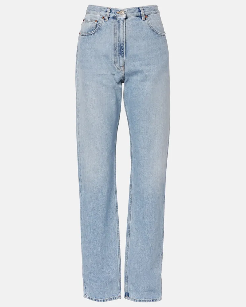 Valentino Garavani Mid-Rise Wide-Leg Jeans Blau