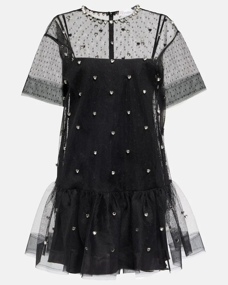 RED Valentino Minikleid aus Tüll Schwarz