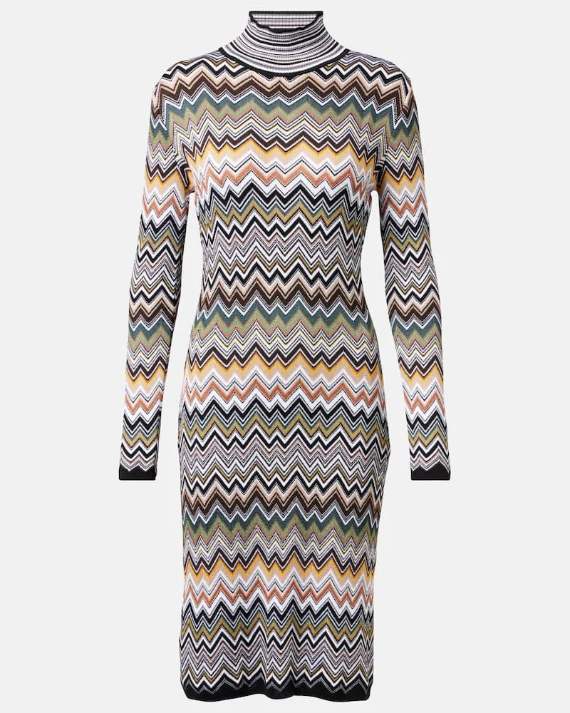 Missoni Midikleid aus Häkelstrick Multicolor