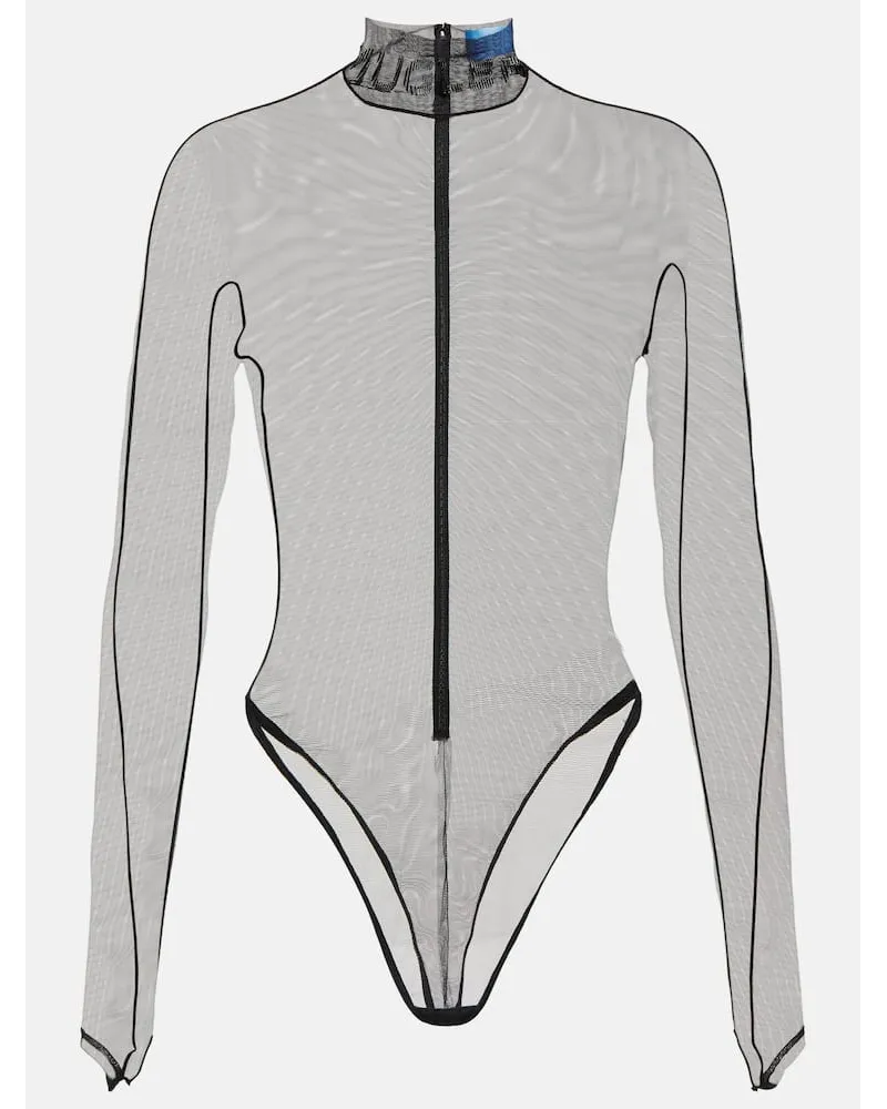Thierry Mugler Body aus Mesh Schwarz