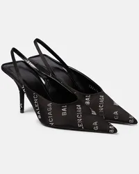 Balenciaga Slingback-Pumps Square Knife BB Schwarz