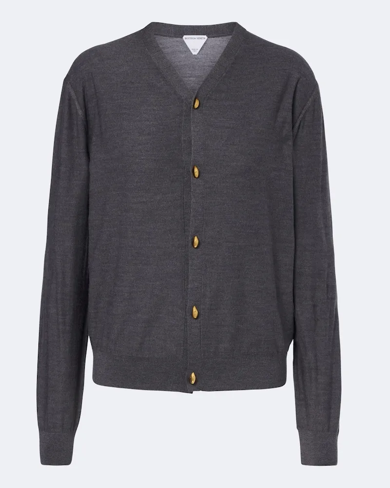 Bottega Veneta Cardigan aus Wolle Grau