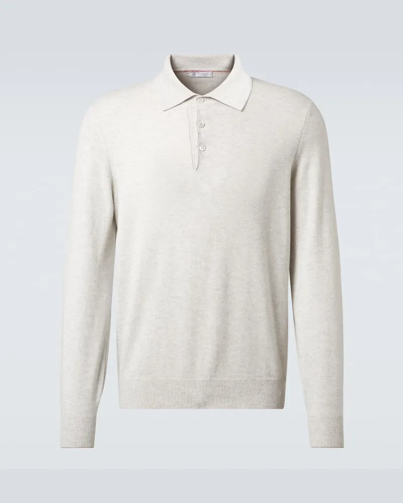 Brunello Cucinelli Polopullover aus Kaschmir Grau