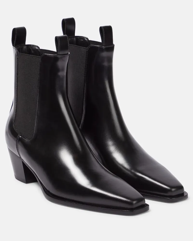 Totême Ankle Boots aus Leder Schwarz