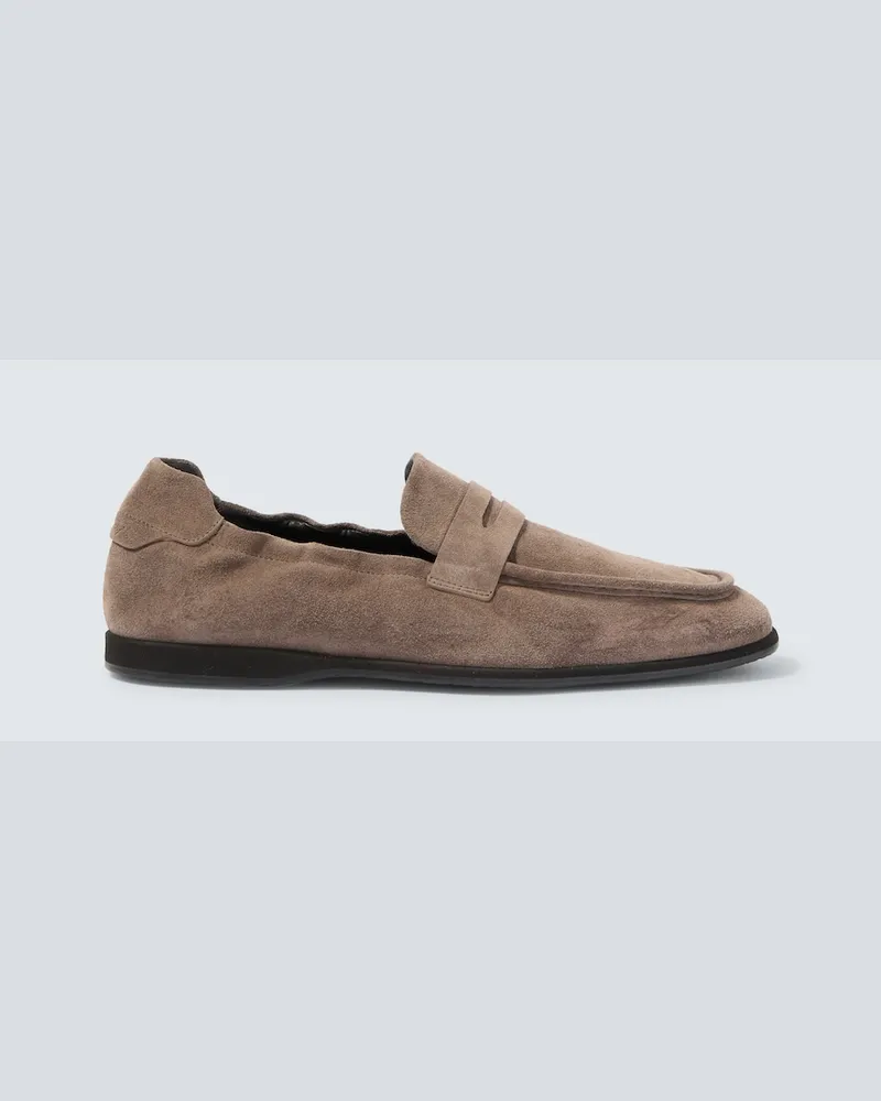 Brioni Loafers aus Veloursleder Beige
