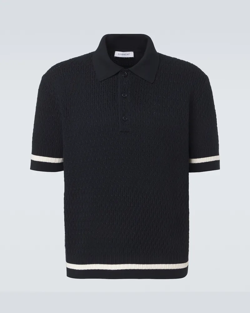 Givenchy Polohemd aus Häkelstrick Blau