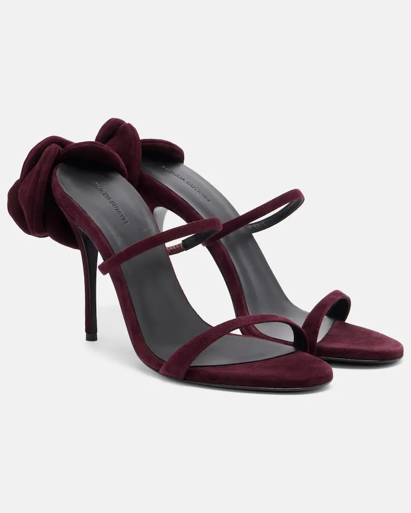 Magda Butrym Sandalen aus Veloursleder Burgunderrot