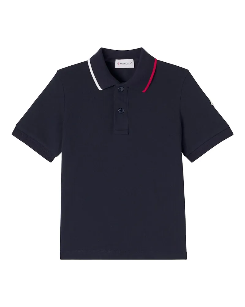 Moncler Polohemd aus Baumwoll-Piqué Blau