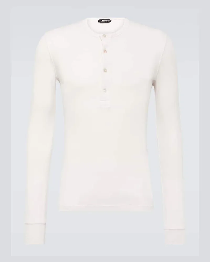 Tom Ford Henley-Top aus Jersey Weiß