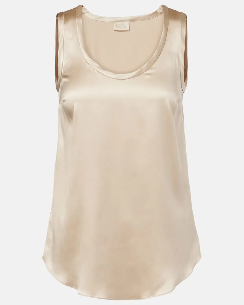 Brunello Cucinelli Top aus einem Seidengemisch Beige