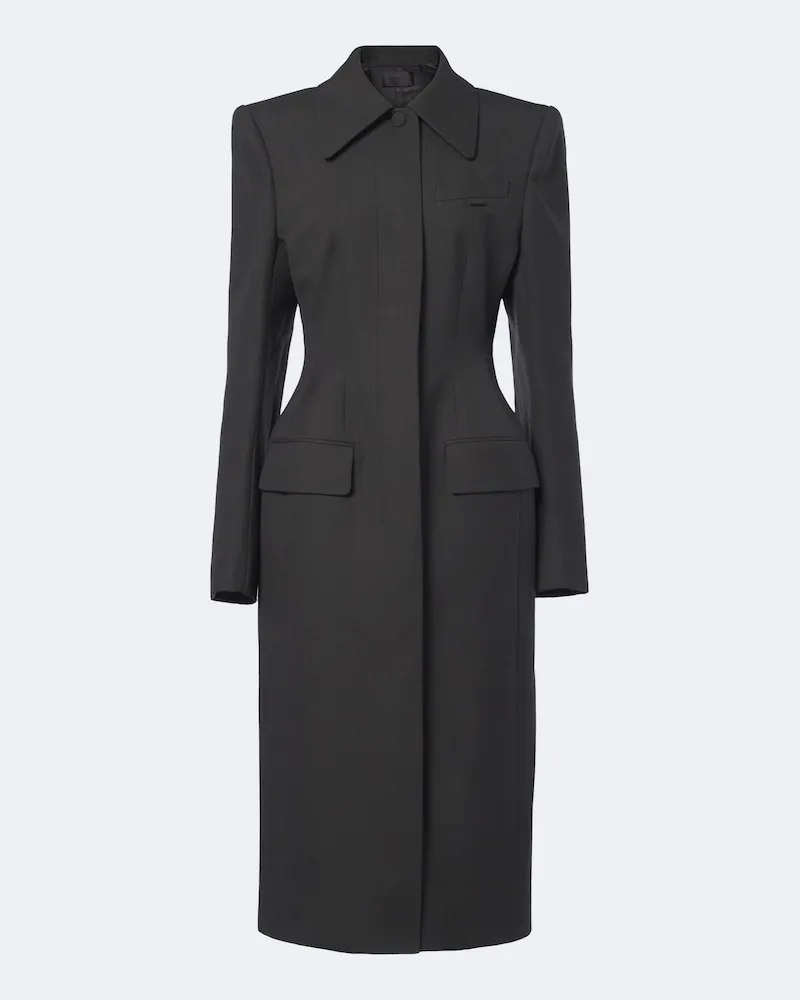 Thierry Mugler Mantel aus Wolle Grau