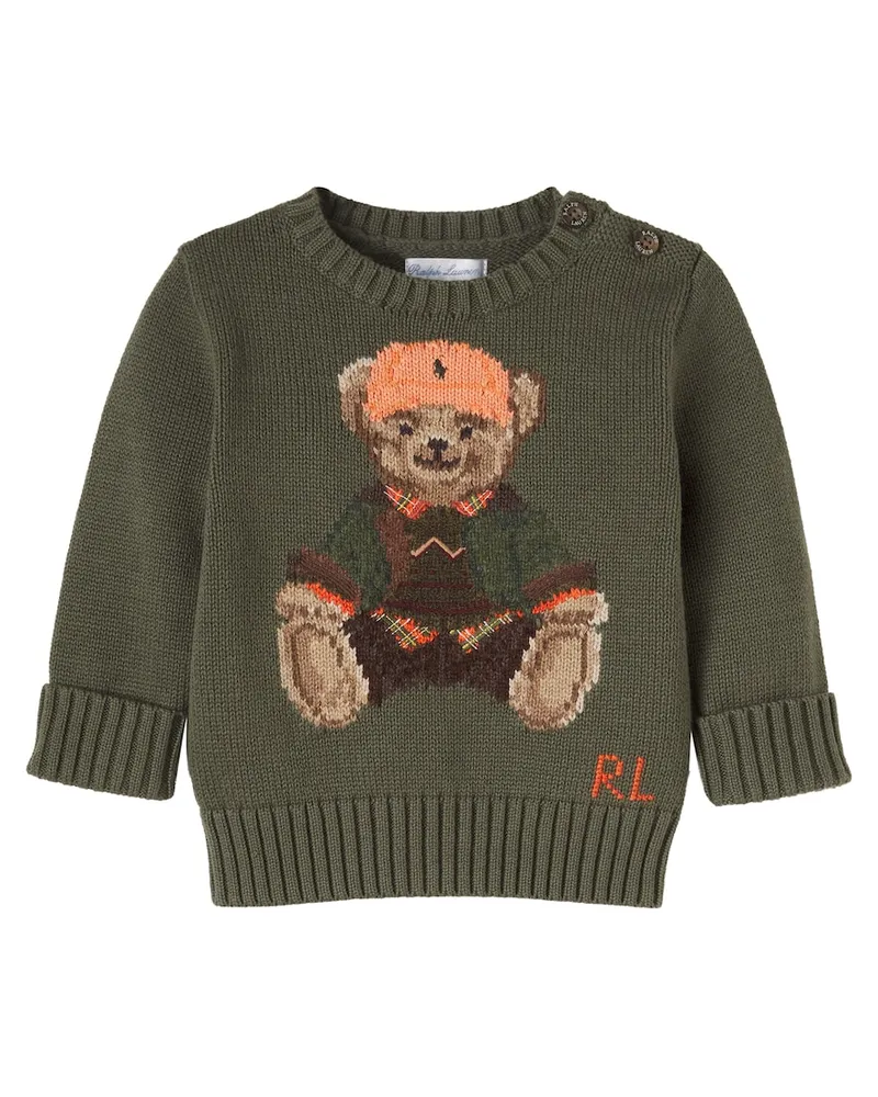 Ralph Lauren Baby Pullover Polo Bear aus Baumwolle Grün