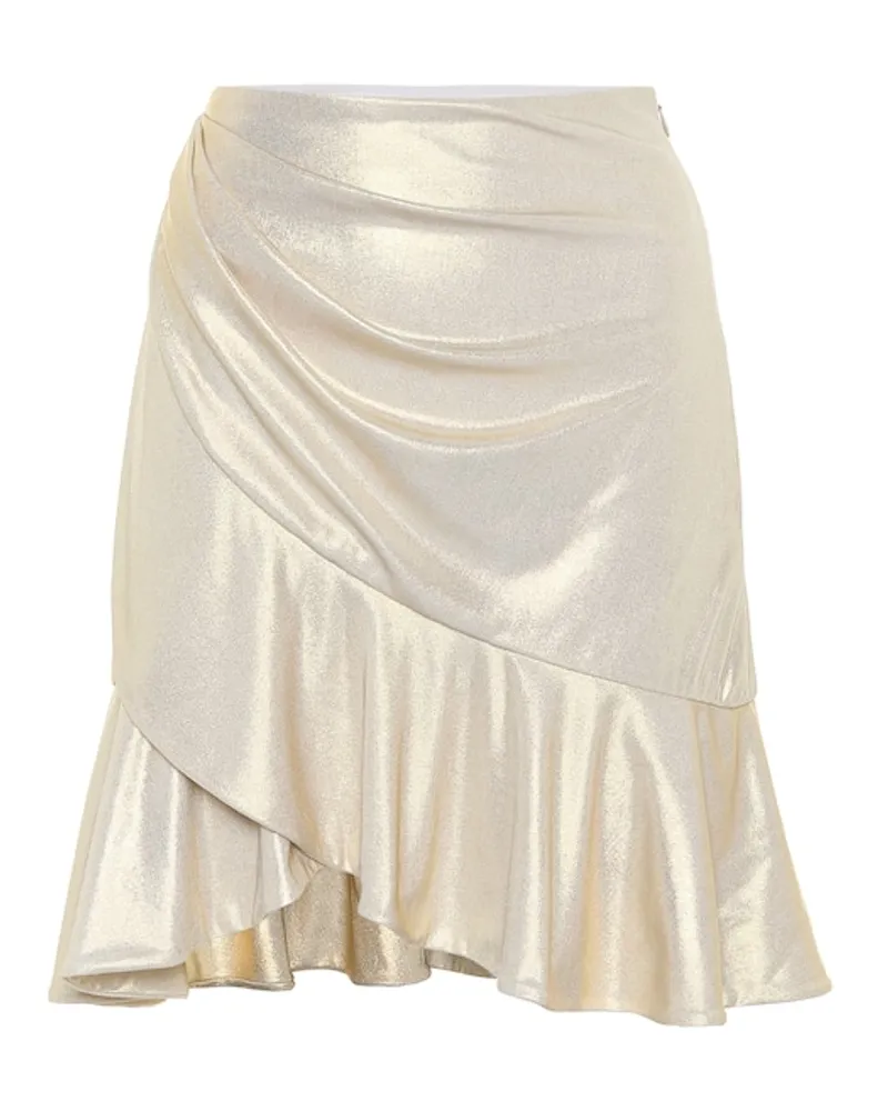 Balmain Minirock aus Lamé Gold