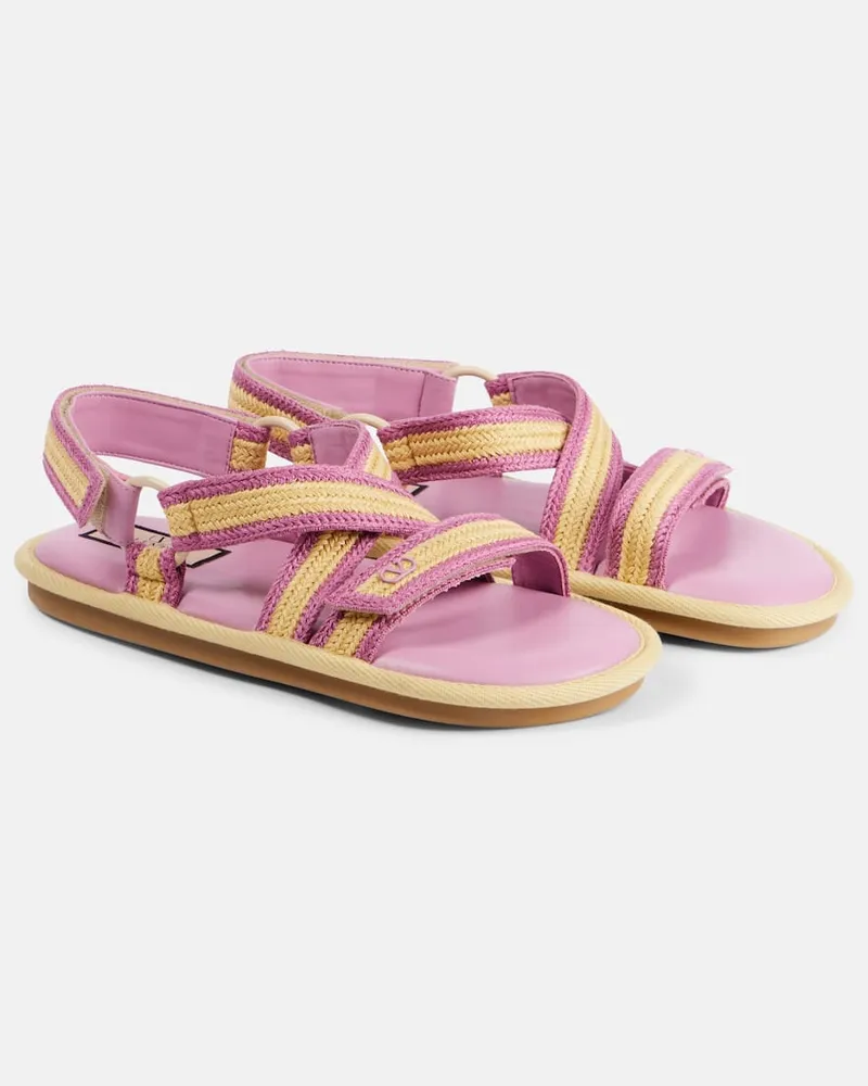 Valentino Garavani Sandalen Lake Powell aus Häkelstrick Violett