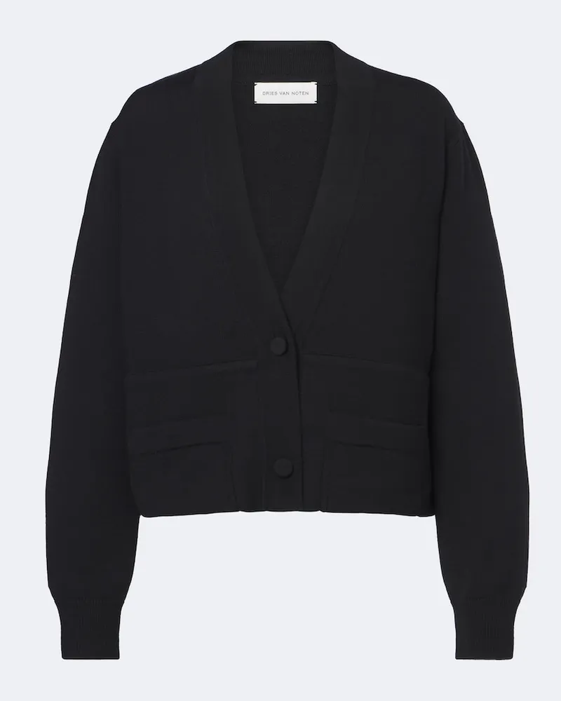 Dries van Noten Cardigan aus Wolle Schwarz