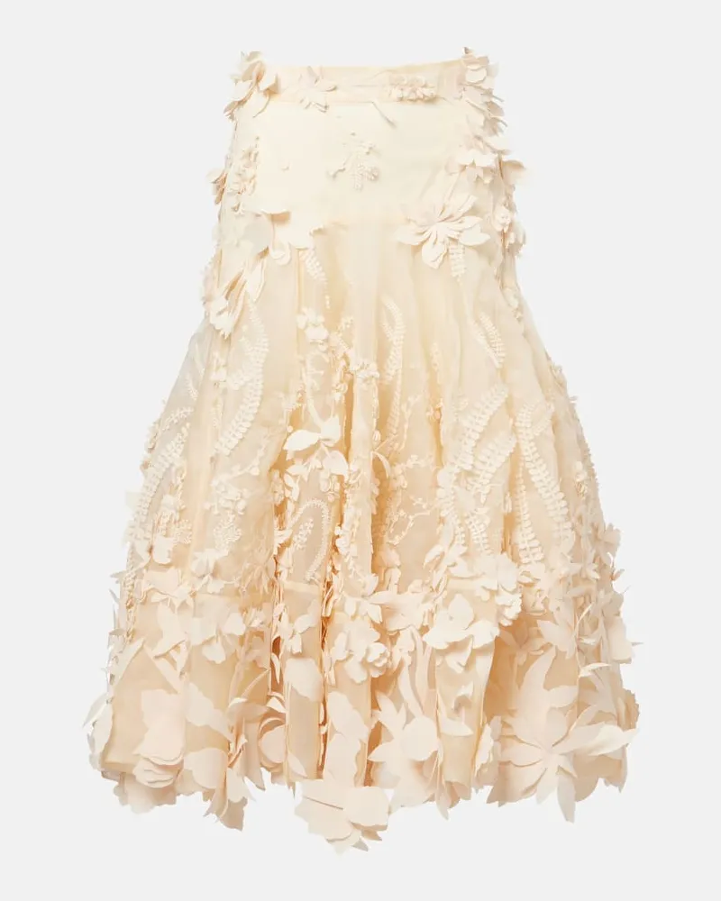 Zimmermann Midirock Hypnotic aus Seide Beige