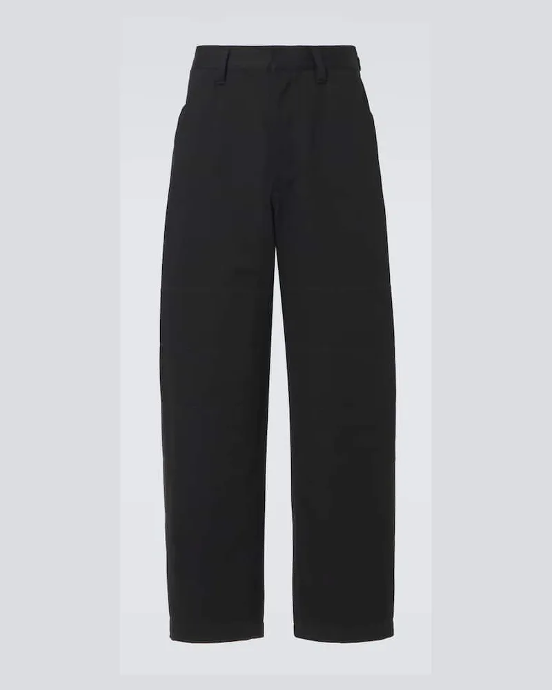 Christophe Lemaire Barrel-Hose aus Baumwoll-Drill Schwarz