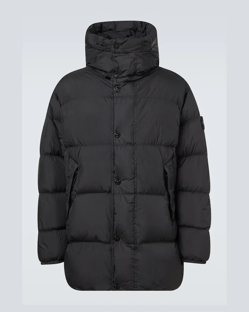 Stone Island Daunenmantel Schwarz
