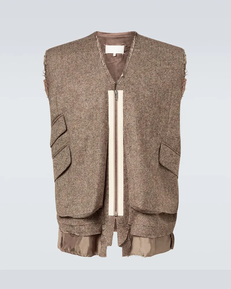 Maison Margiela Weste aus Wolle Braun