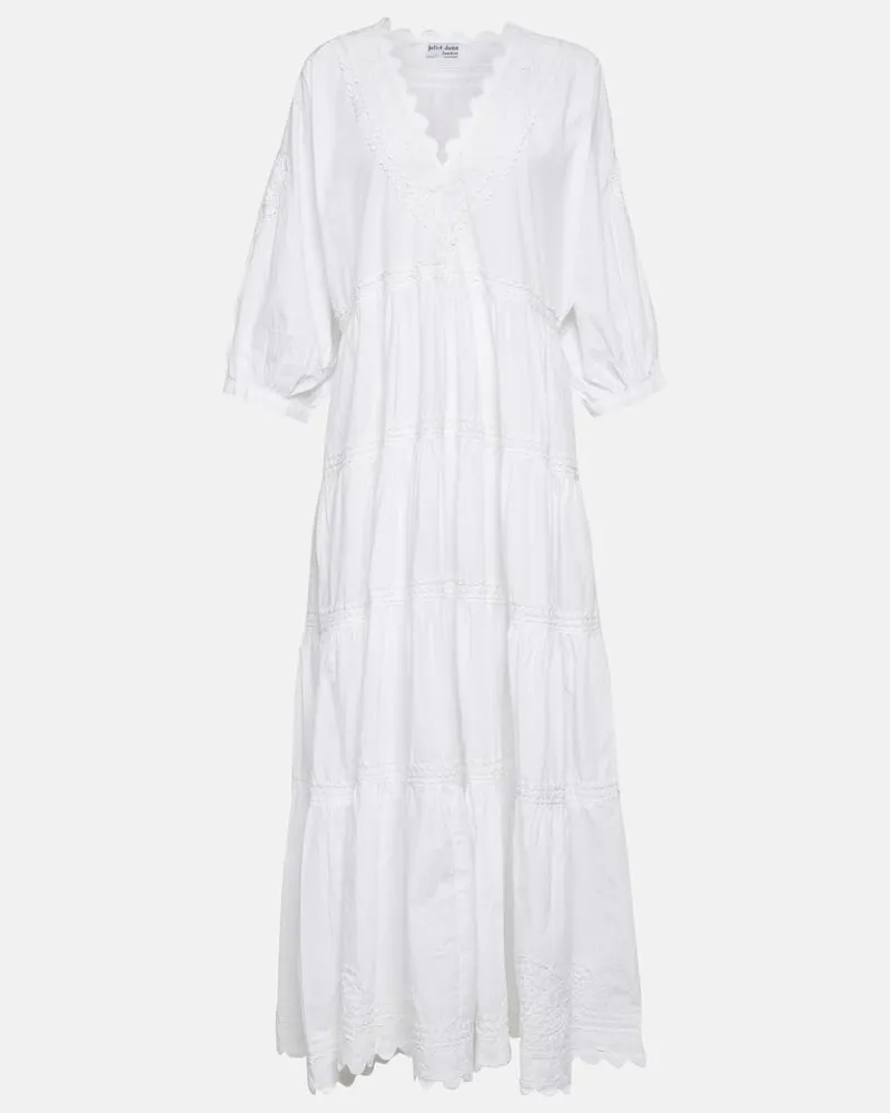 Juliet Dunn Maxikleid aus Baumwollpopeline Weiß