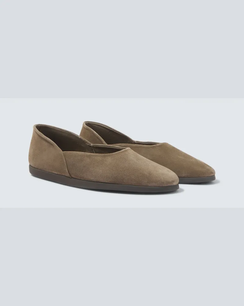 Stoffa Stòffa Slip-Ons aus Veloursleder Grau
