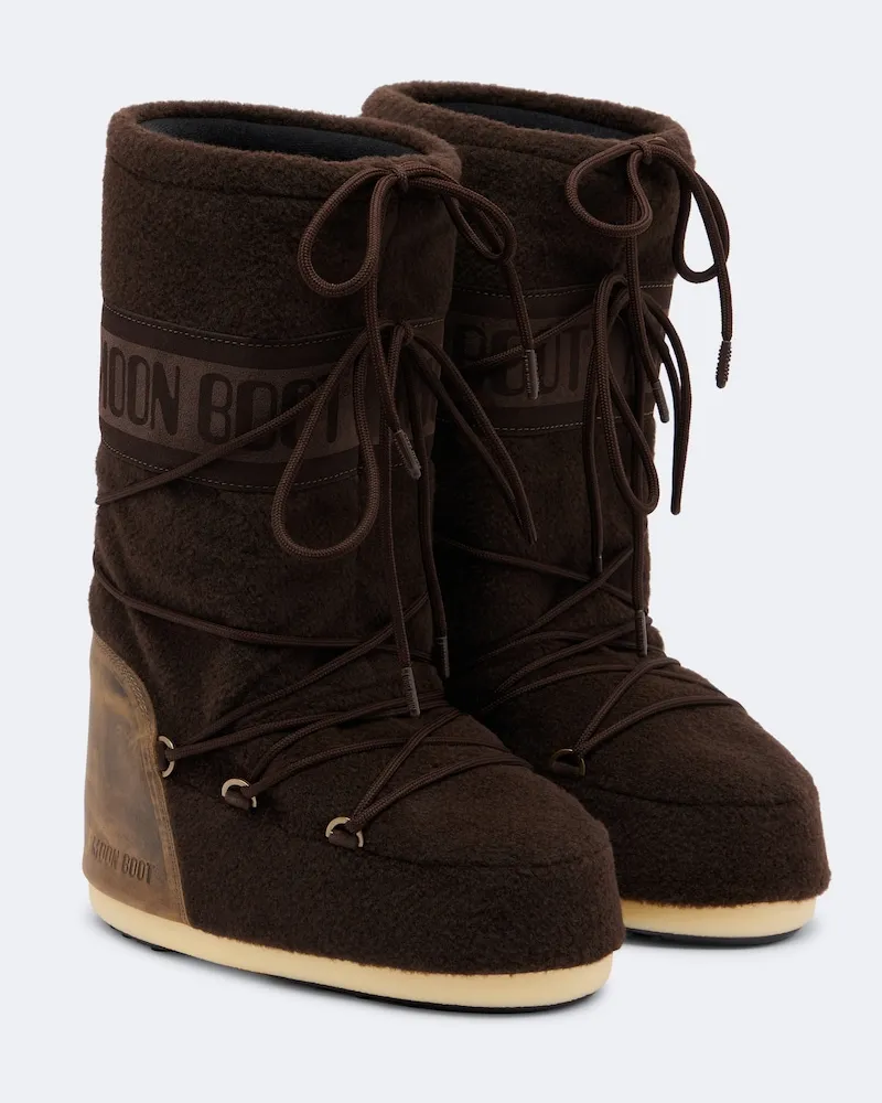 Moon Boot Schneestiefel Icon mit Leder Braun