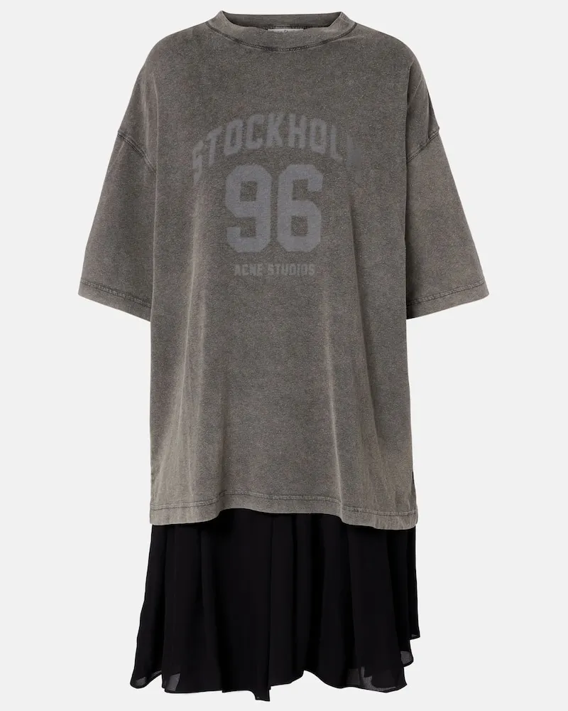 Acne Studios Minikleid Ennie aus Baumwolle Schwarz