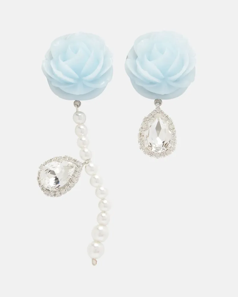 Magda Butrym Ohrringe mit Kristallen und Zierperlen Blau