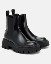 Balenciaga Chelsea Boots Tractor aus Leder Schwarz