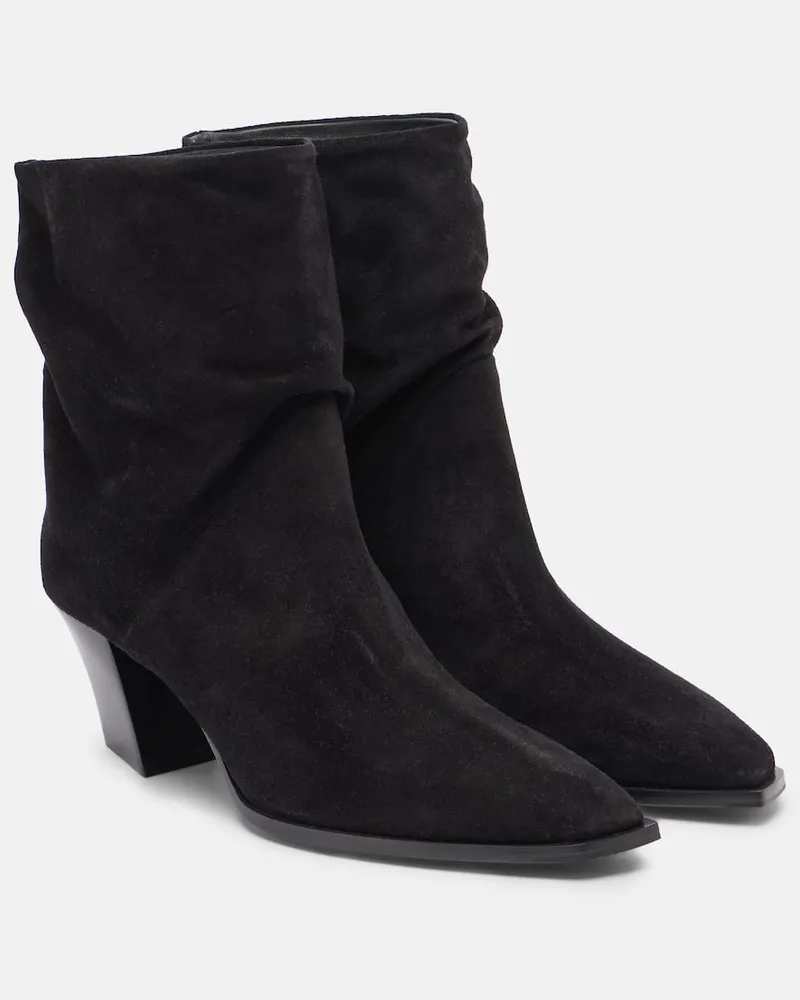 Jimmy Choo Ankle Boots Hart 60 aus Veloursleder Schwarz