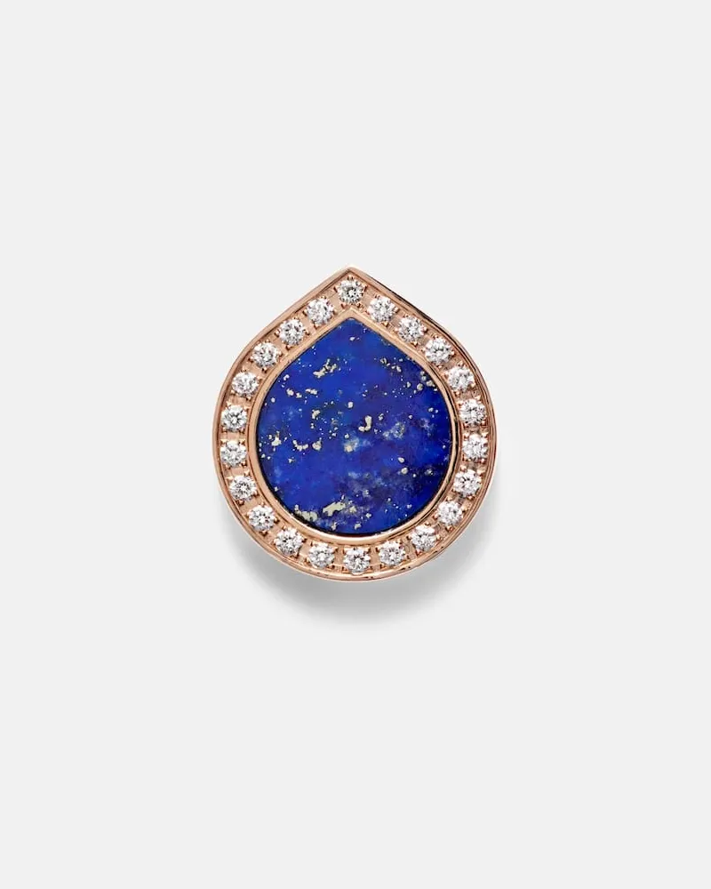 Repossi Einzelner Ohrring Antifer aus 18kt Roségold mit Diamanten und Lapislazuli Pink