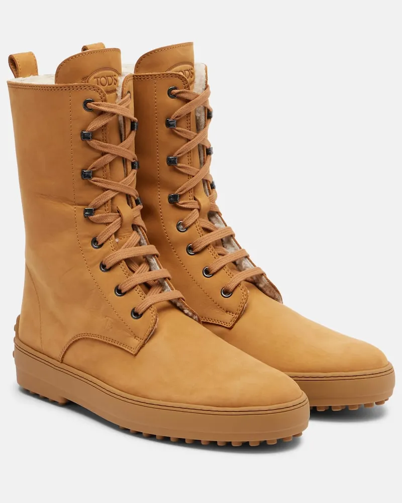 TOD'S Schnürstiefel Winter Gommino aus Leder Braun