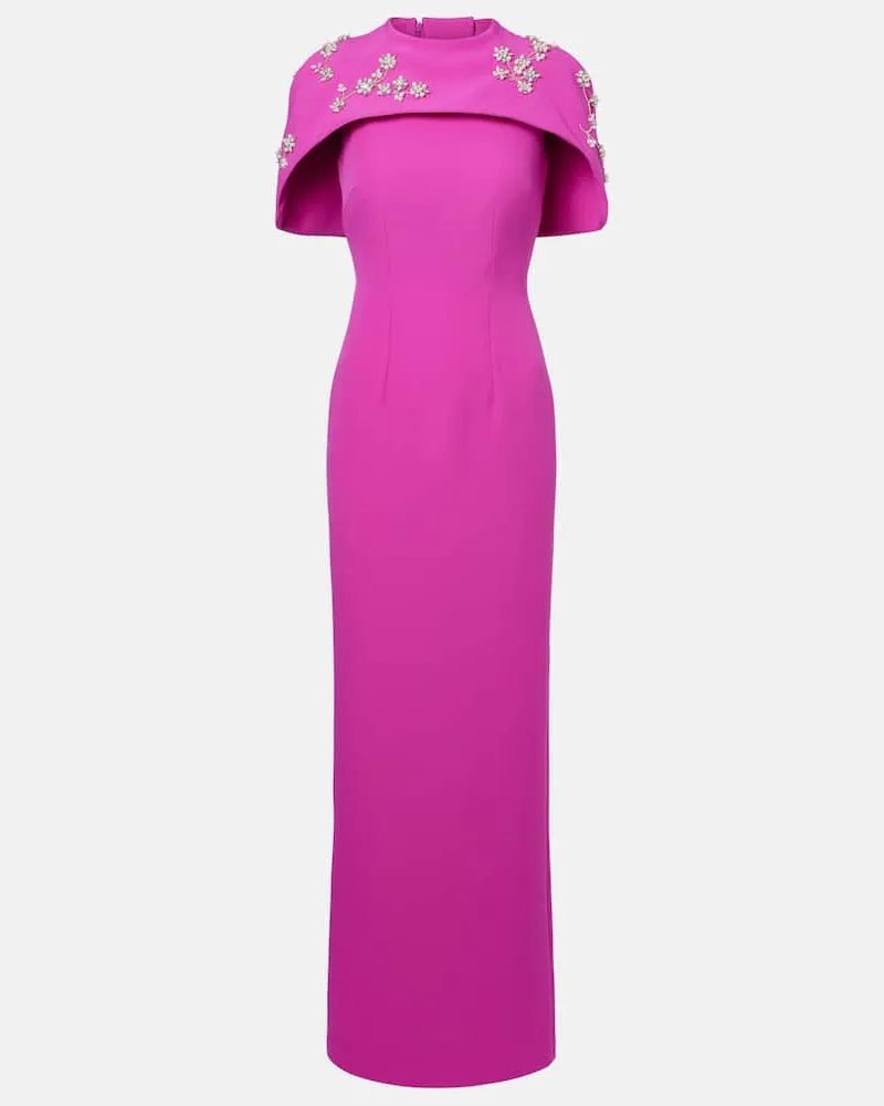 Safiyaa Robe mit Kristallen und Zierperlen Rosa