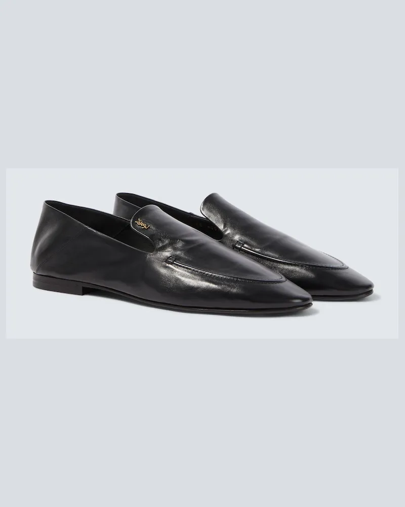 Saint Laurent Slip-Ons Alain aus Leder Schwarz