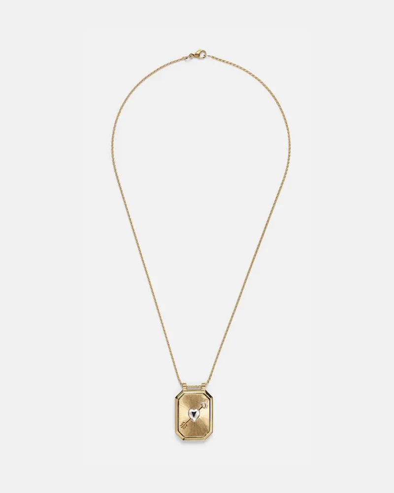 Marie Lichtenberg Halskette Cœur Percé aus 18kt Gelb- und Weißgold mit Diamant Gold