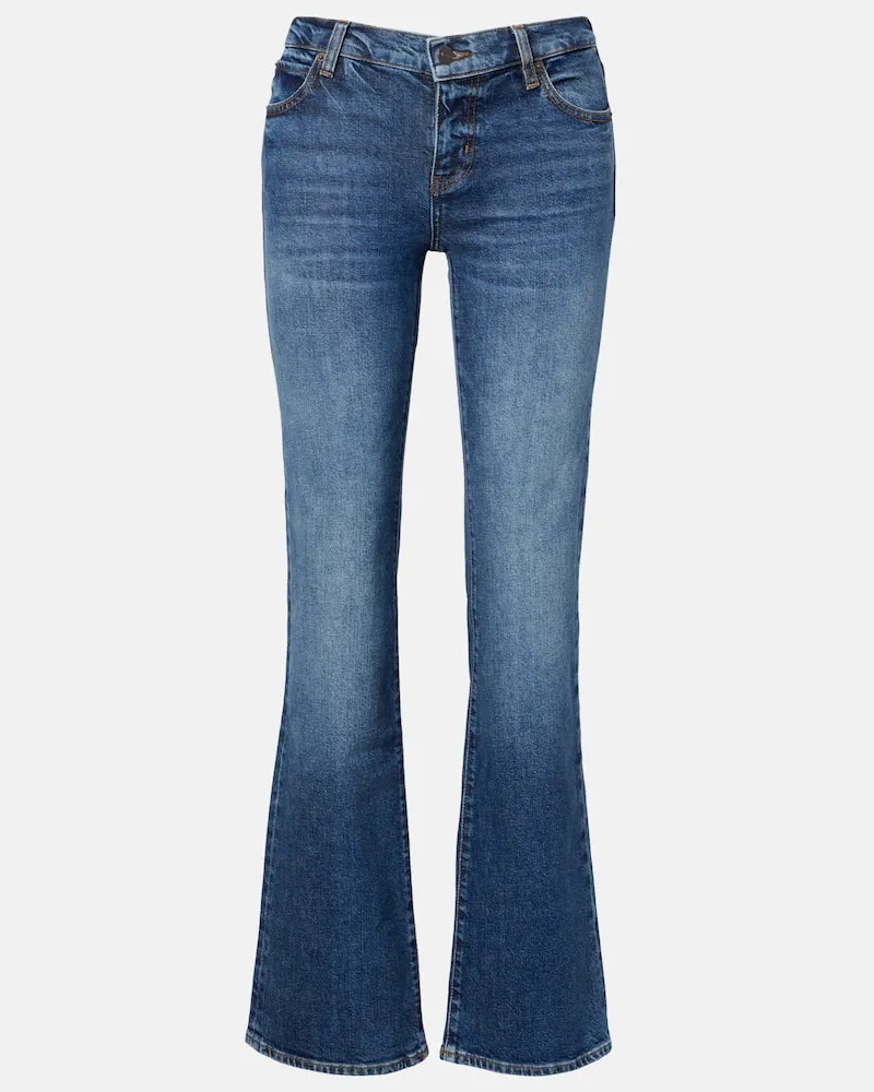 Frame Denim High-Rise Bootcut Jeans Arrow Blau