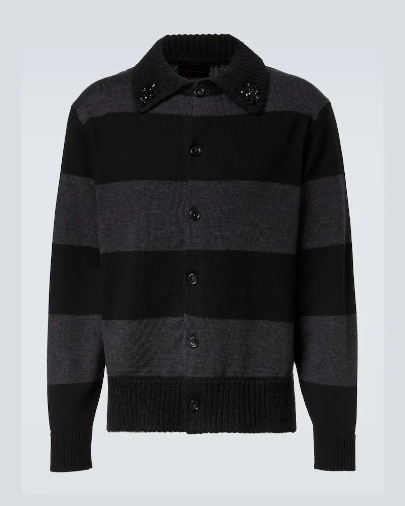 Simone Rocha Verzierter Cardigan aus Wolle Schwarz