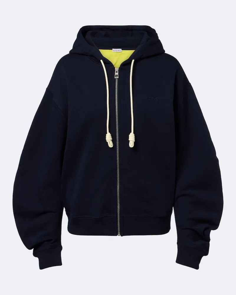 Loewe Hoodie Flamenco aus Baumwoll-Fleece Blau