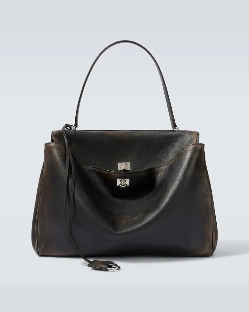 Balenciaga Tote Bag Rodeo Large aus Leder Braun