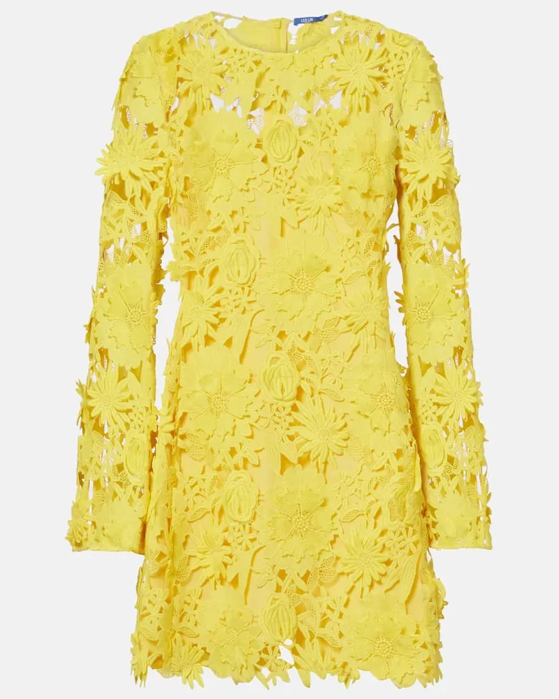 LEO LIN Minikleid Suzanne aus Spitze Gelb