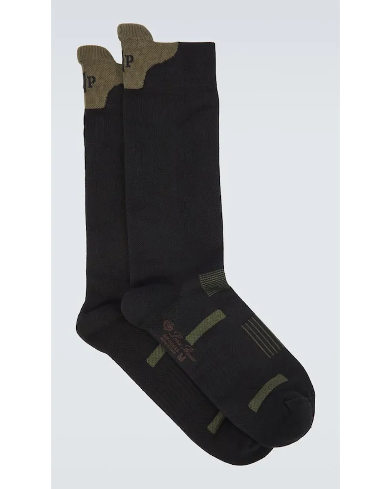 Loro Piana Socken aus einem Baumwollgemisch Schwarz