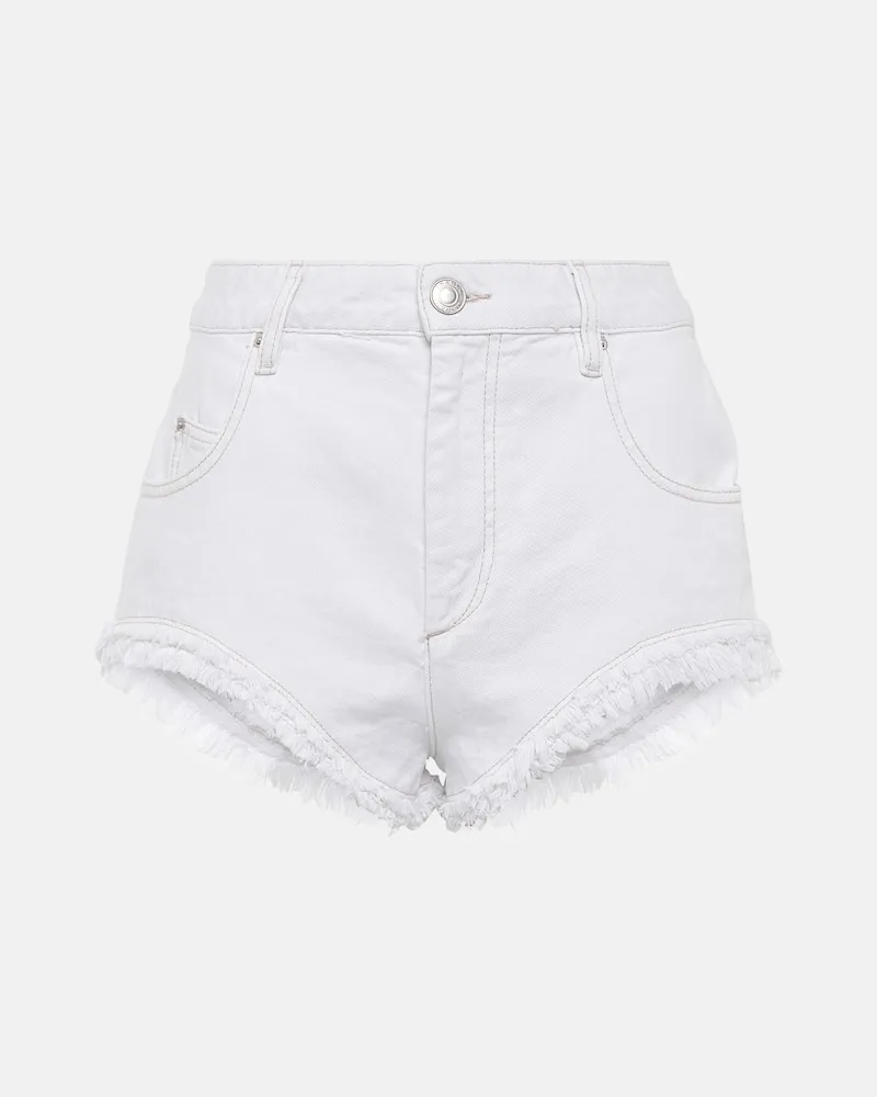 Isabel Marant Shorts Eneidao aus Baumwolle und Hanf Weiß