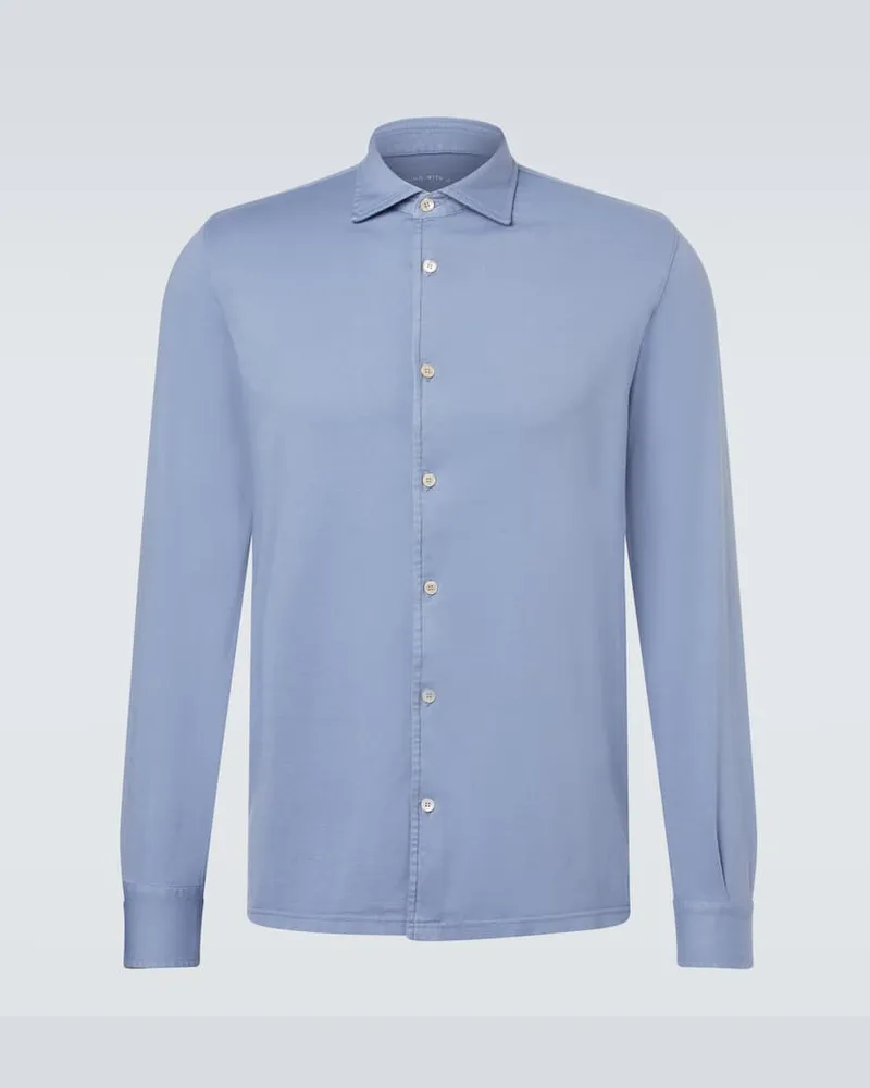 Fedeli Hemd Jason aus Baumwoll-Jersey Blau